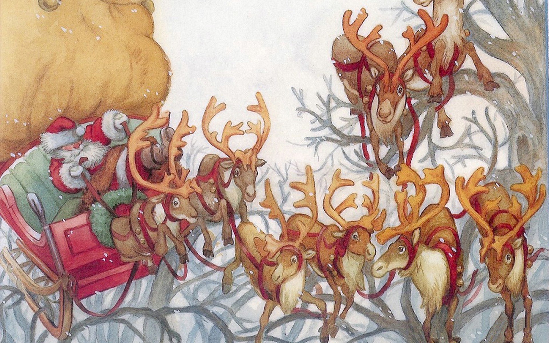 Santa Claus in sleigh
