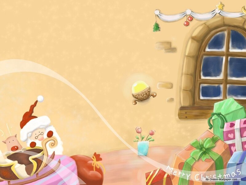 Santa Claus in Sleigh — Beige