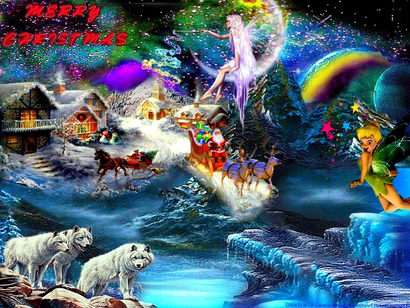 Santa Claus in Sleigh — Blue, Magical, Winter