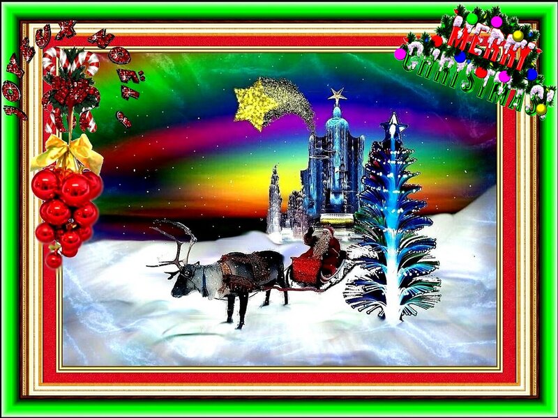 Santa Claus in Sleigh — Green