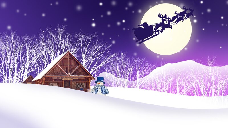 Santa Claus in Sleigh — Purple, Peaceful