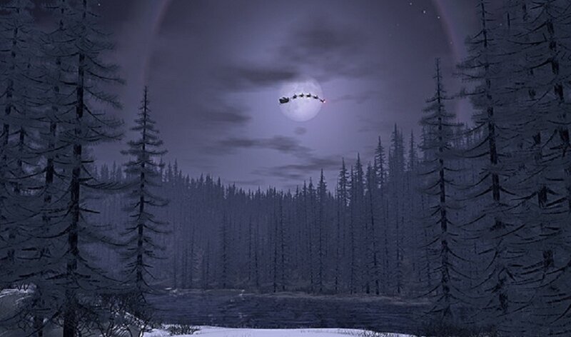 Santa Claus in Sleigh — Purple, Serene