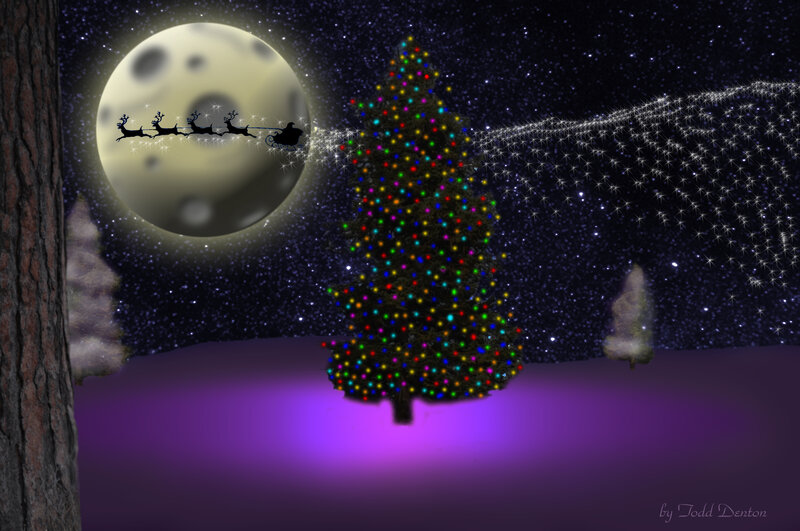 Santa Claus in Sleigh — Purple