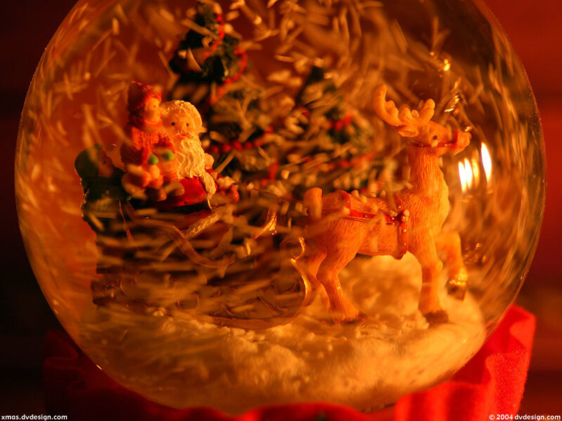 Santa Claus in Sleigh — Red, Festive, Winter, Photograph