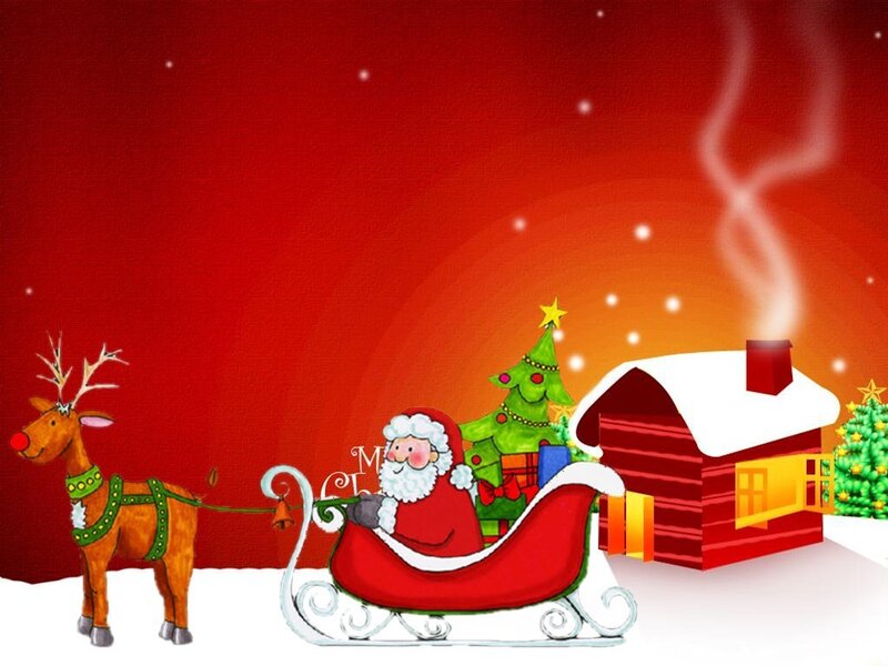 Santa Claus in Sleigh — Red, Festive, Winter