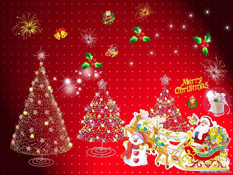 Santa Claus in Sleigh — Red