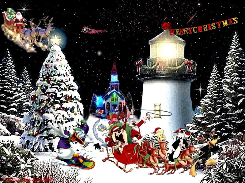 Santa Claus in Sleigh — White, Festive, Night