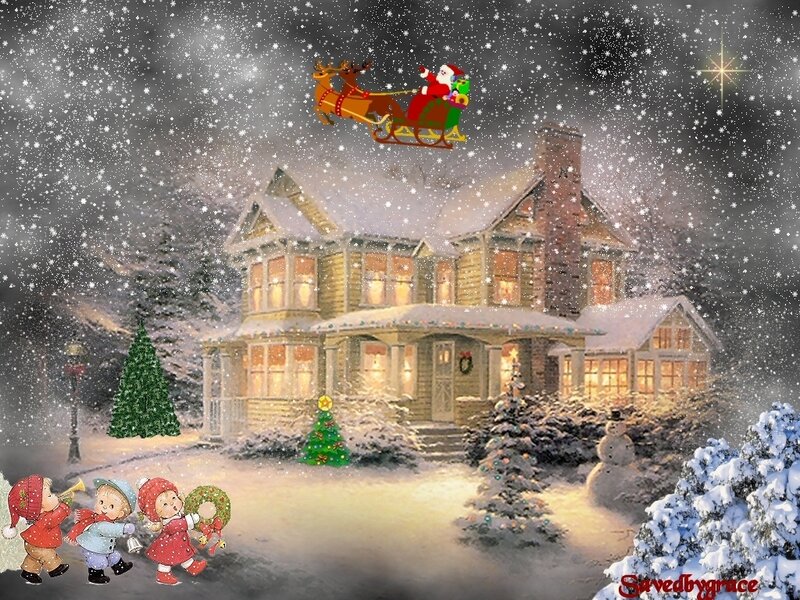 Santa Claus in Sleigh — White