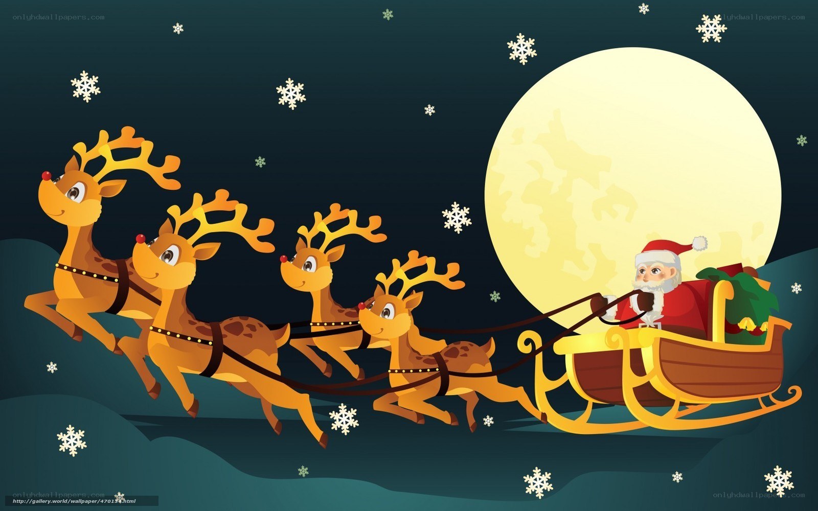 Santa Claus in sleigh