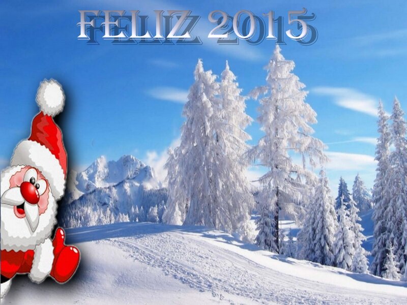 Santa Claus in Snow — Blue, Festive, Winter, Digital Art, Snowy Trees