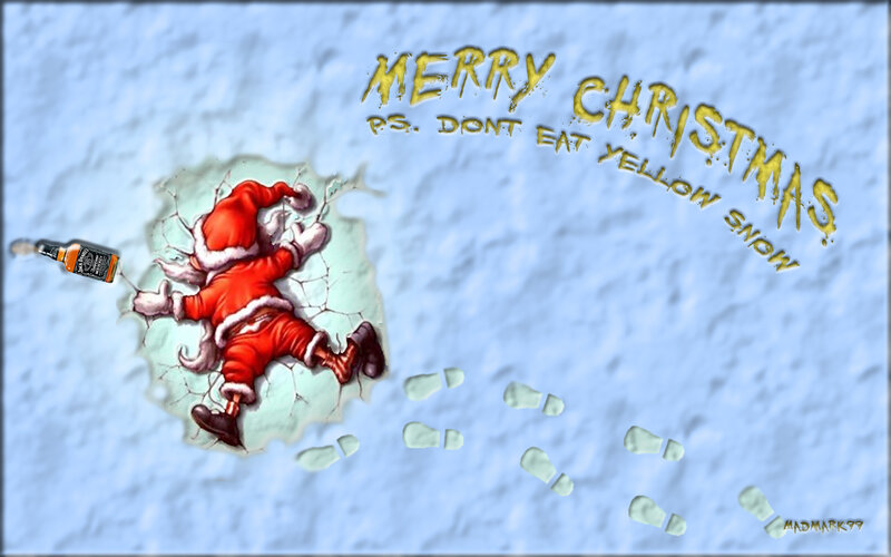 Santa Claus in Snow — Blue, Humorous