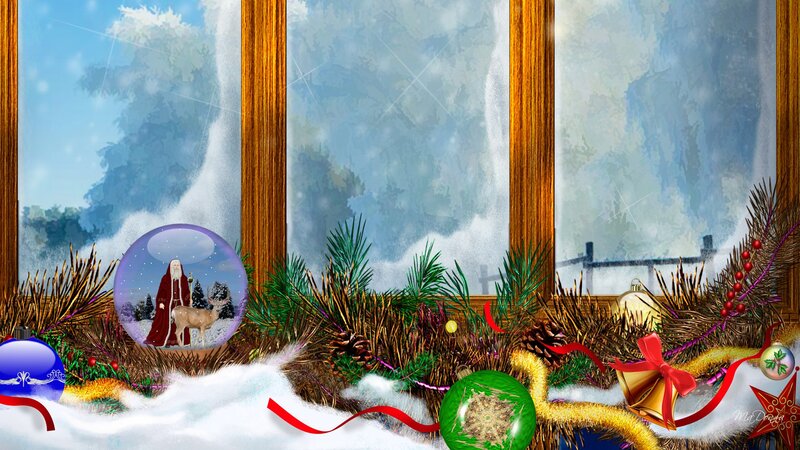 Santa Claus in Snow Globe — Green