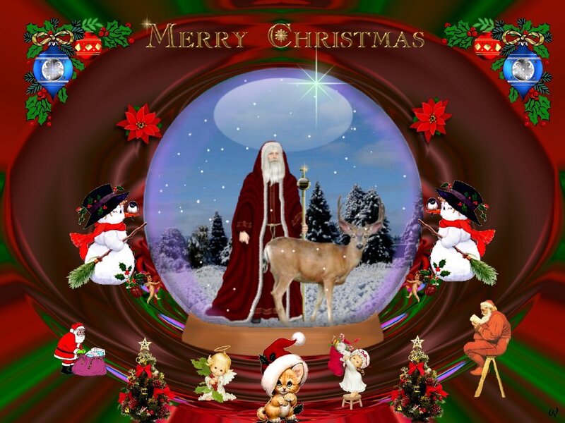 Santa Claus in Snow Globe — Red