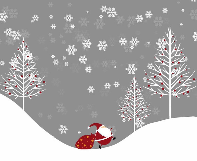 Santa Claus in Snow — Gray