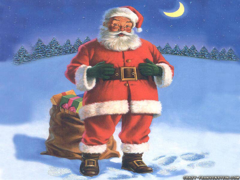 Santa Claus in Snow — Red
