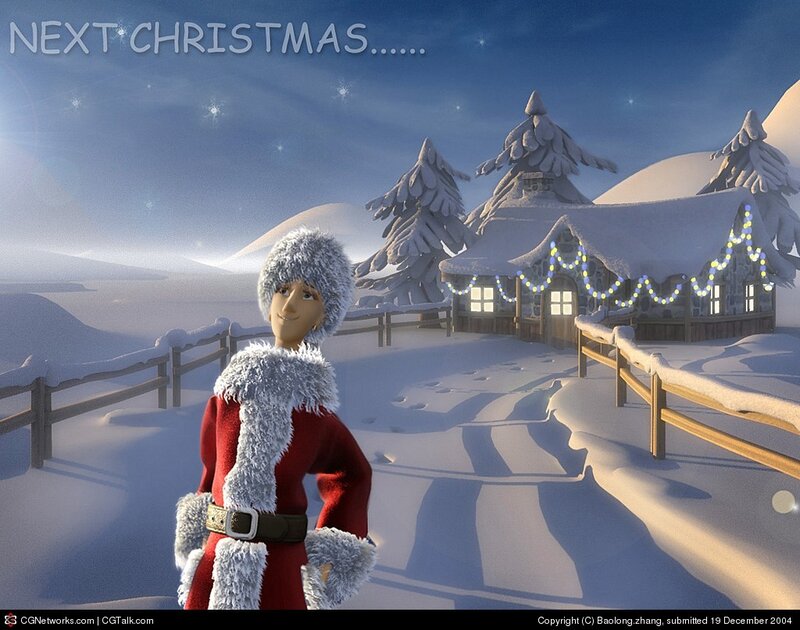 Santa Claus in Snow — White