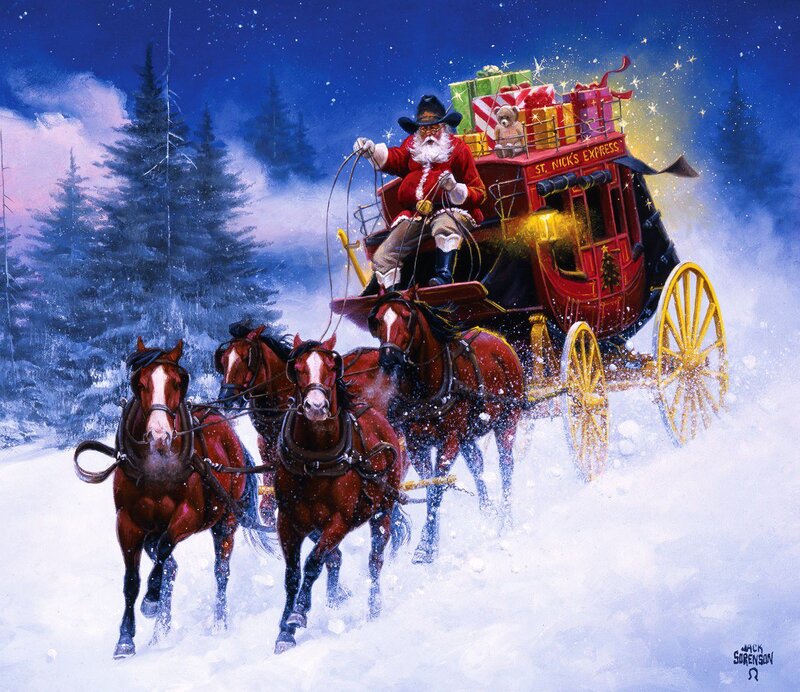 Santa Claus in Stagecoach