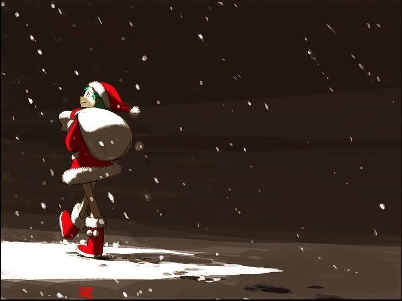 Santa Claus in the snow