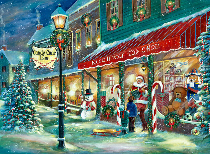 Santa Claus in Toy Shop