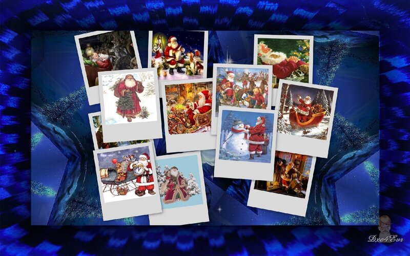 Santa Claus in Various Scenes — Blue