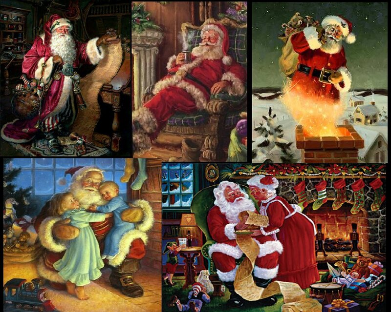 Santa Claus in Various Scenes