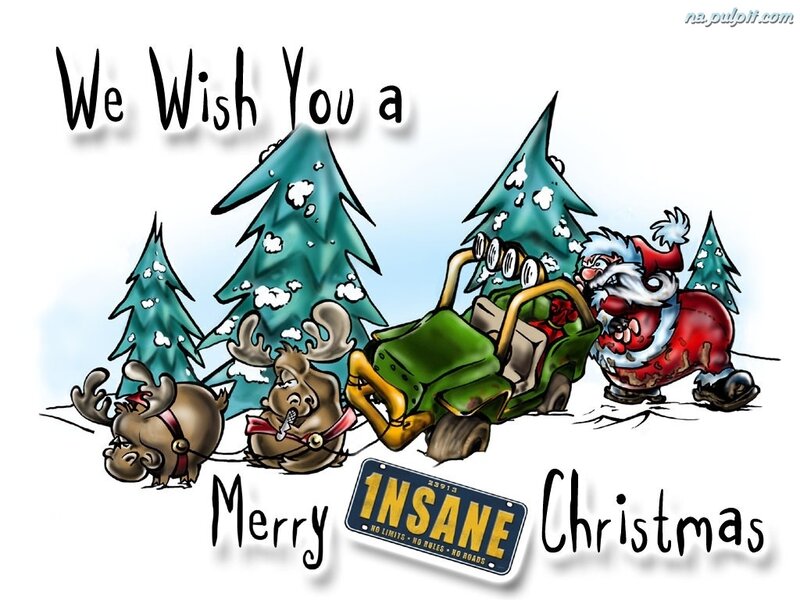 Santa Claus in Vehicle — Green