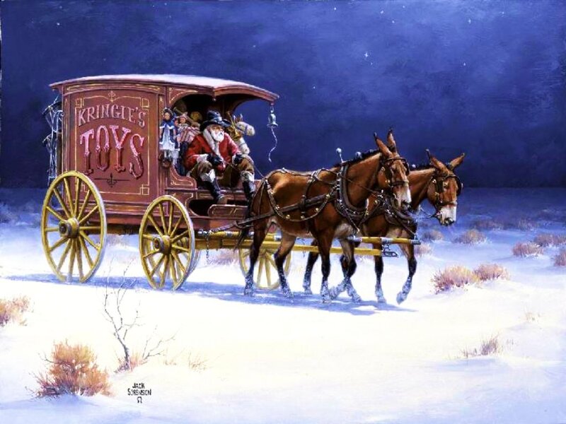 Santa Claus in Wagon