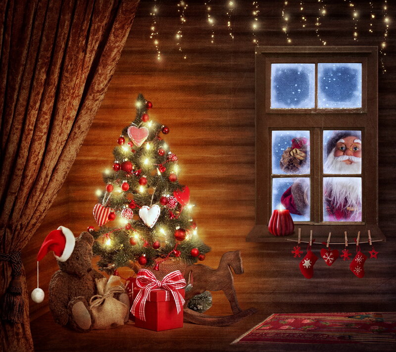 Santa Claus in Window — Red