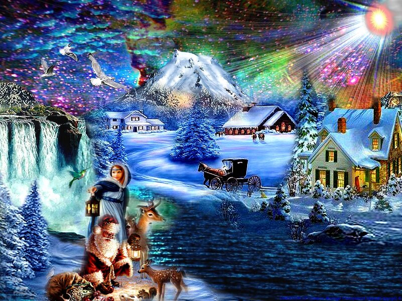 Santa Claus in Winter — Blue, Magical