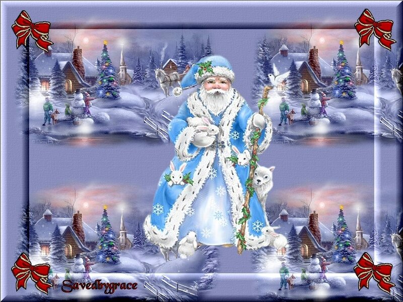 Santa Claus in Winter — Blue
