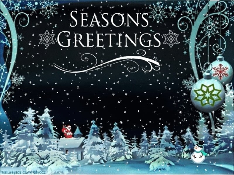 Santa Claus in Winter Scene — Blue, Festive