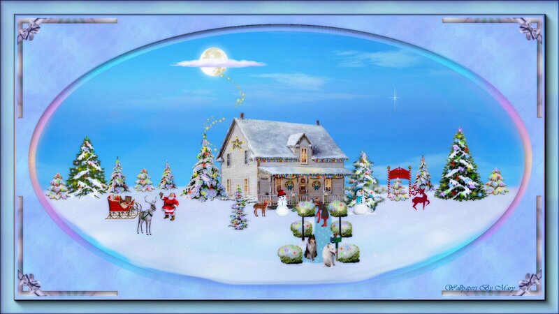 Santa Claus in Winter Scene — Blue