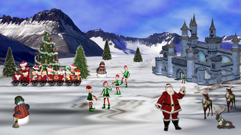Santa Claus in Winter Scene — White, Festive, Digital Art