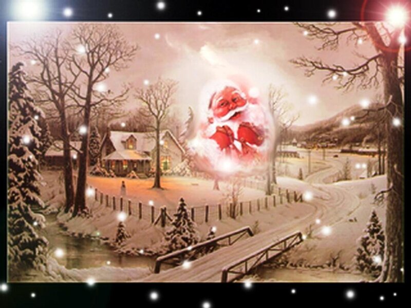 Santa Claus in Winter Scene — White, Festive