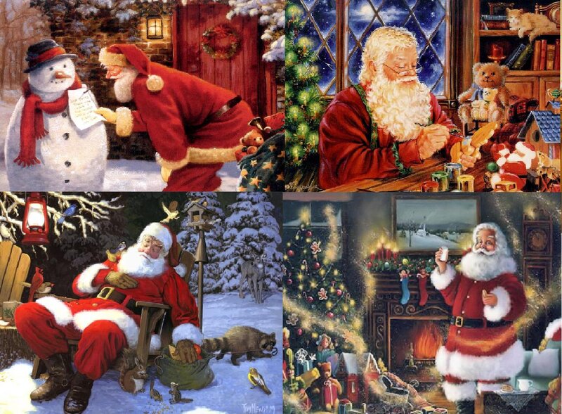 Santa Claus in Winter Scenes