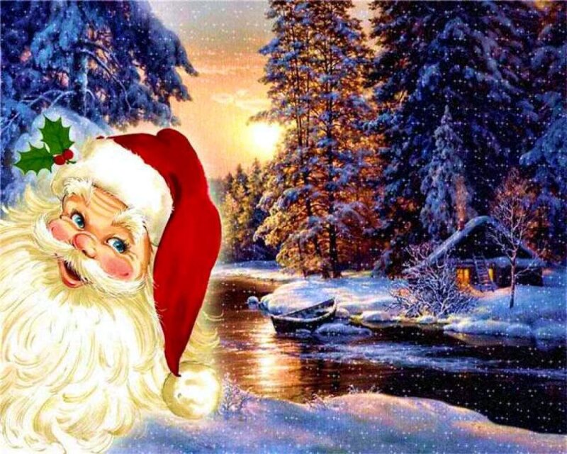 Santa Claus in Winter — White, Peaceful