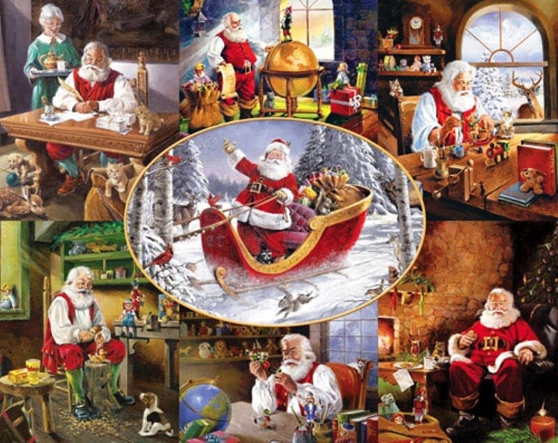 Santa Claus in Workshop — Red, Festive, Winter