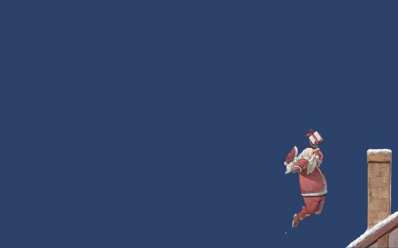Santa Claus Jumping — Blue, Calm