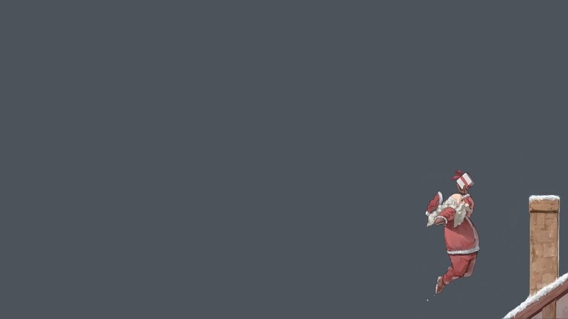 Santa Claus Jumping — Gray