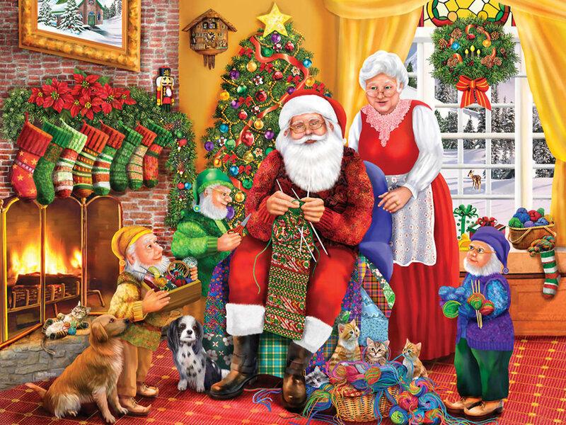 Santa Claus Knitting
