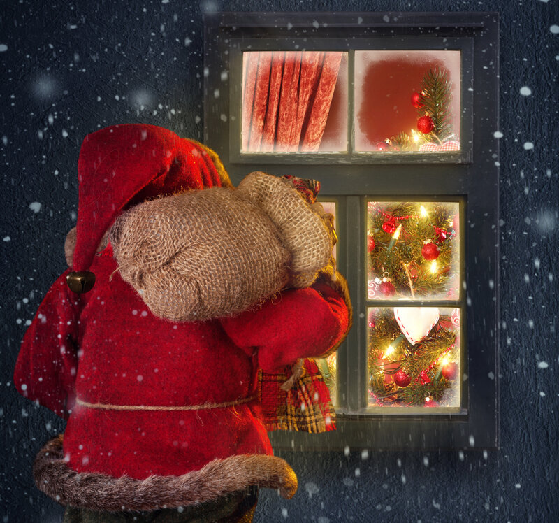 Santa Claus Looking at Window