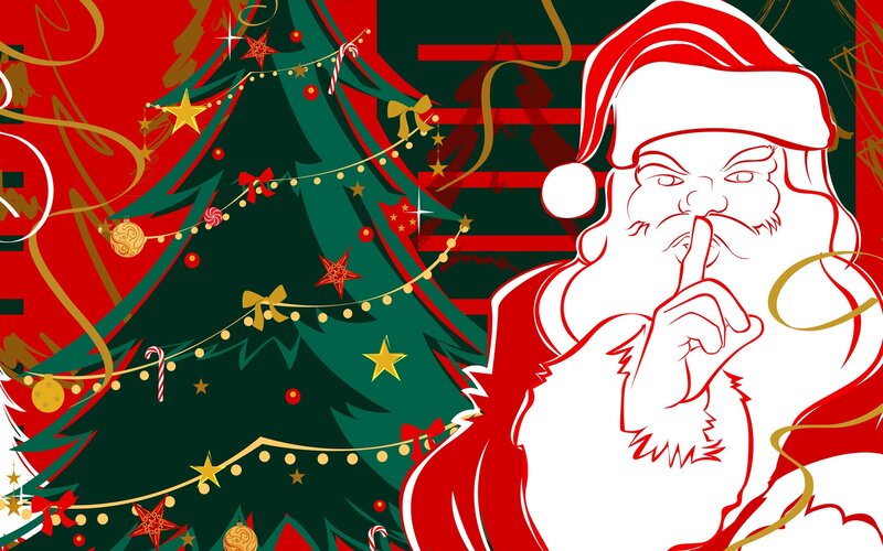 Santa Claus Making Shush Gesture