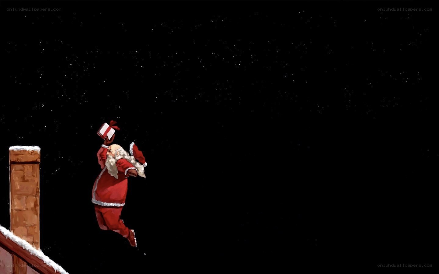 Santa Claus on a rooftop