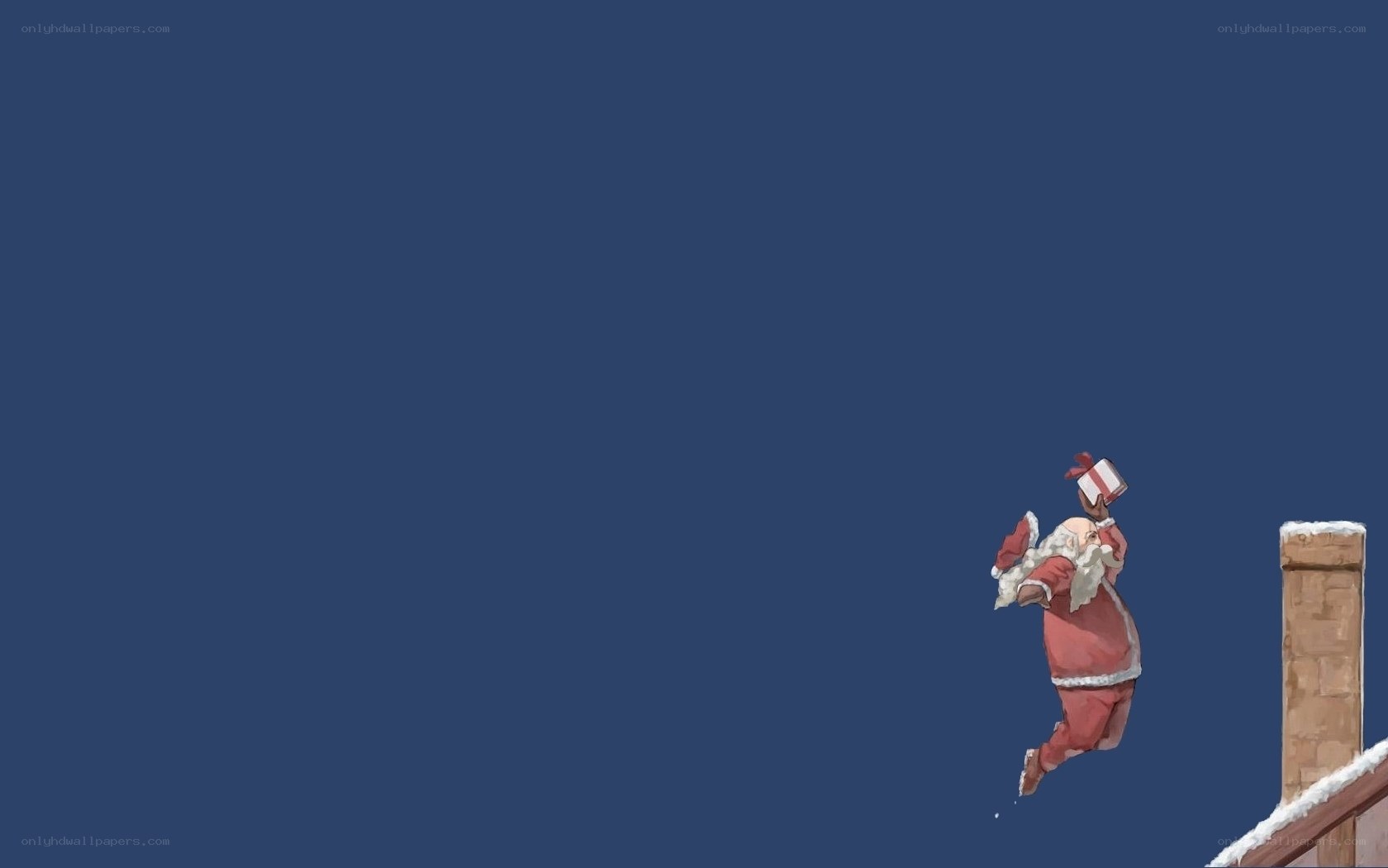 Santa Claus on a rooftop