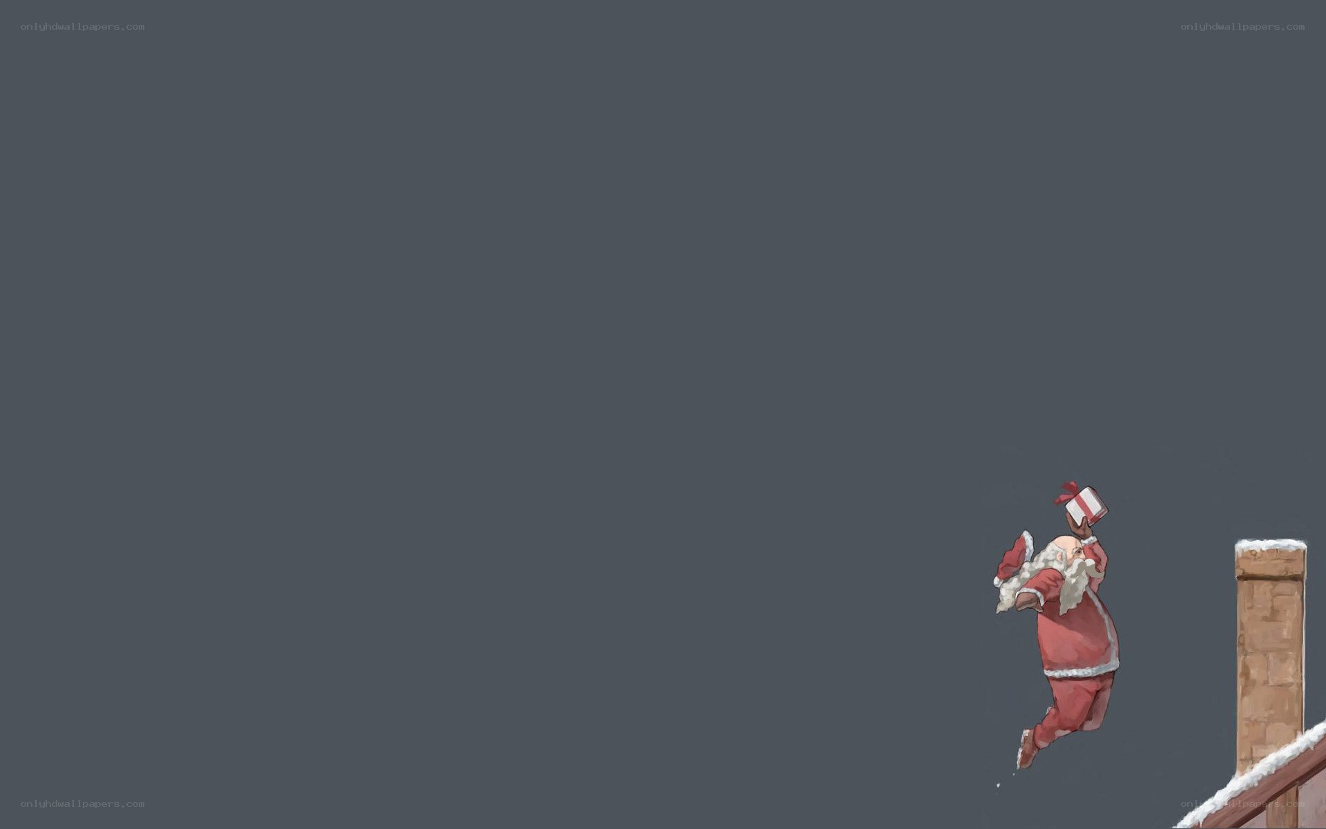 Santa Claus on a rooftop