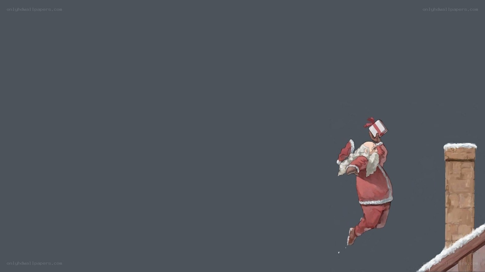 Santa Claus on a rooftop