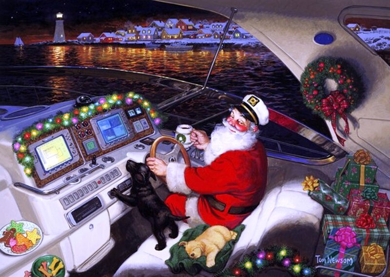 Santa Claus on Boat