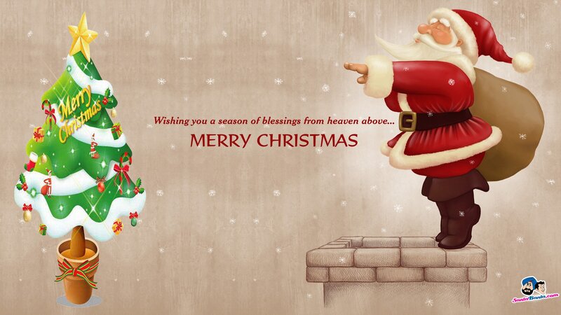 Santa Claus on Chimney — Red, Festive, Winter