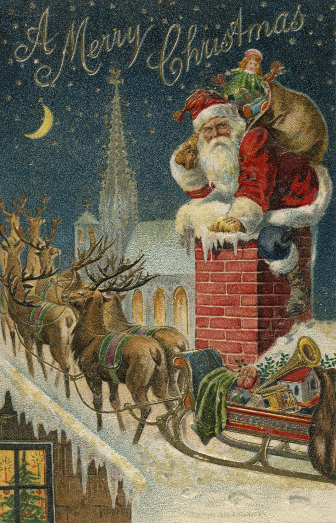 Santa Claus on chimney