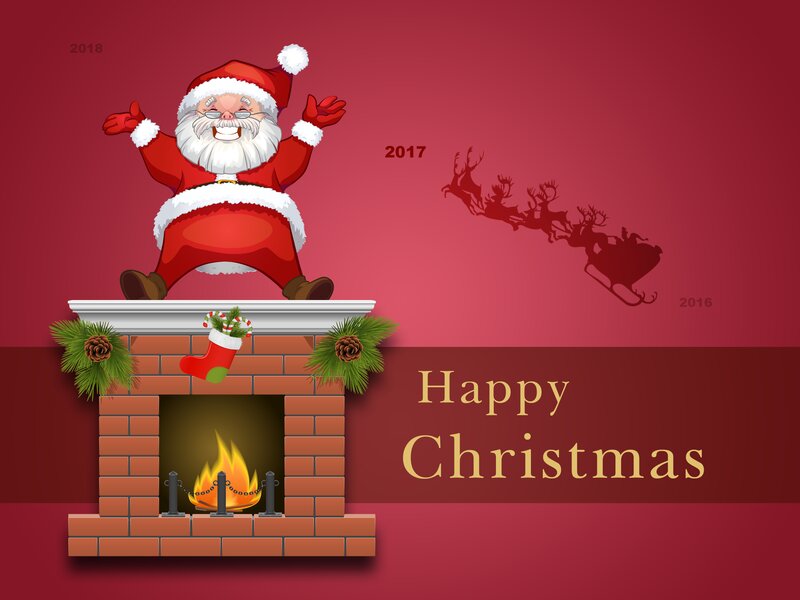 Santa Claus on Fireplace